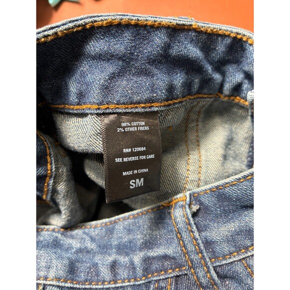 Social Collision Womens Denim Midi Skirt Blue Cargo Pockets Size SM - Picture 6 of 7